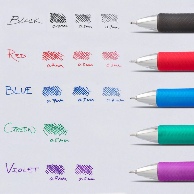 Pluma de Gel Pentel EnerGel 05 mm Violeta - Juego de 3