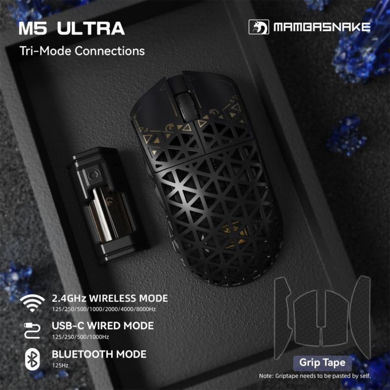 Ratón para Juegos MAMBASNAKE M5 Ultra 39 g Inalámbrico 42000 DPI