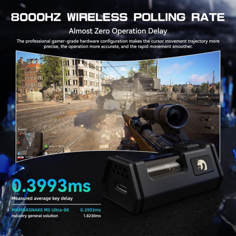 Ratón para Juegos MAMBASNAKE M5 Ultra 39 g Inalámbrico 42000 DPI