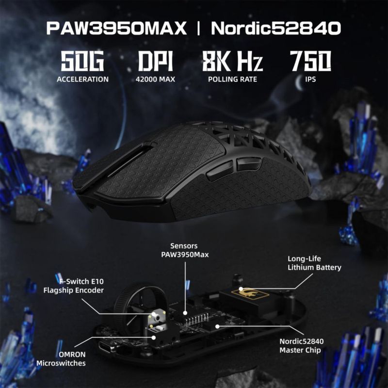 Ratón para Juegos MAMBASNAKE M5 Ultra 39 g Inalámbrico 42000 DPI