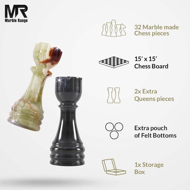 Set de ajedrez de mármol MARBLE RANGE 38 cm 32 piezas