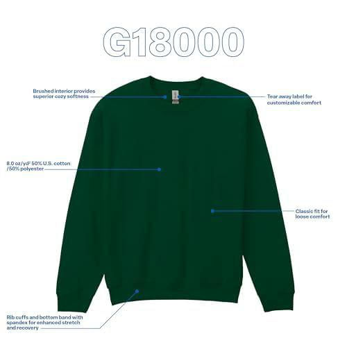 Sudadera Gildan G18000 Verde Bosque Talla Grande