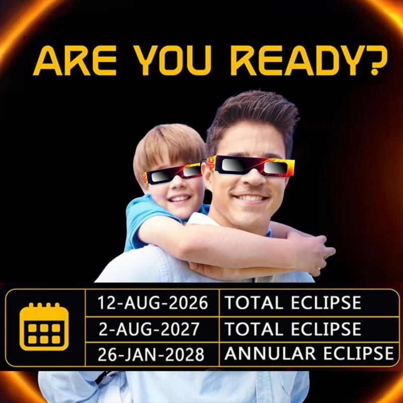 Gafas de Eclipse Solar Galaxium 25 unidades – Certificadas ISO 12312-2