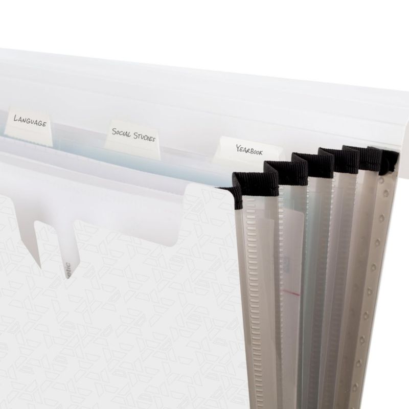 Organizador de Archivos Five Star de 6 Bolsillos Blanco con Cuerda Elástica