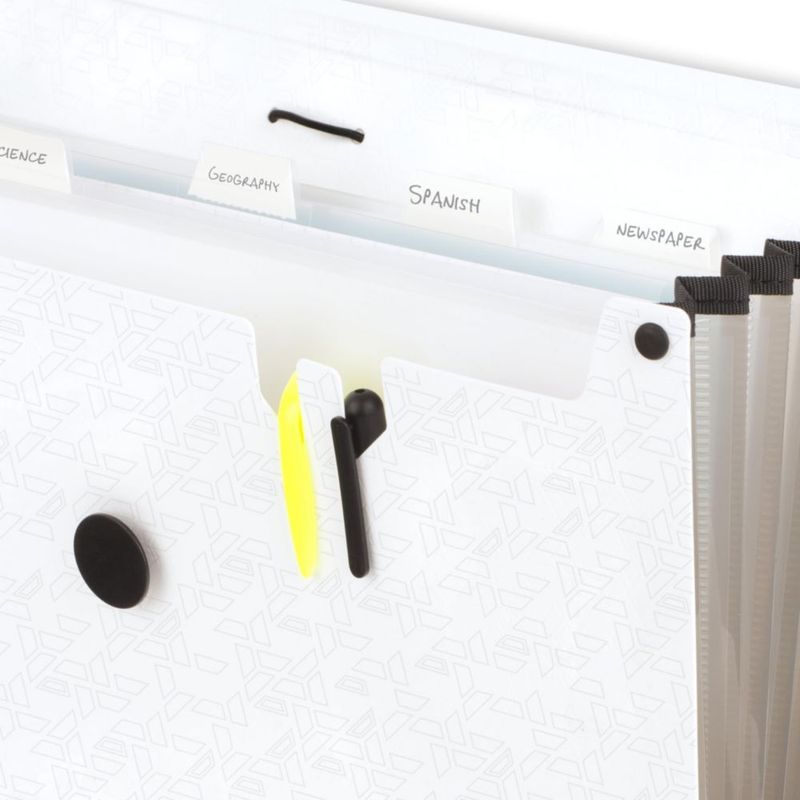 Organizador de Archivos Five Star de 6 Bolsillos Blanco con Cuerda Elástica