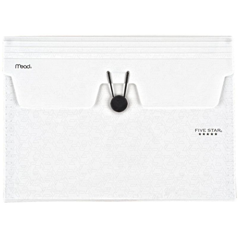 Organizador de Archivos Five Star de 6 Bolsillos Blanco con Cuerda Elástica