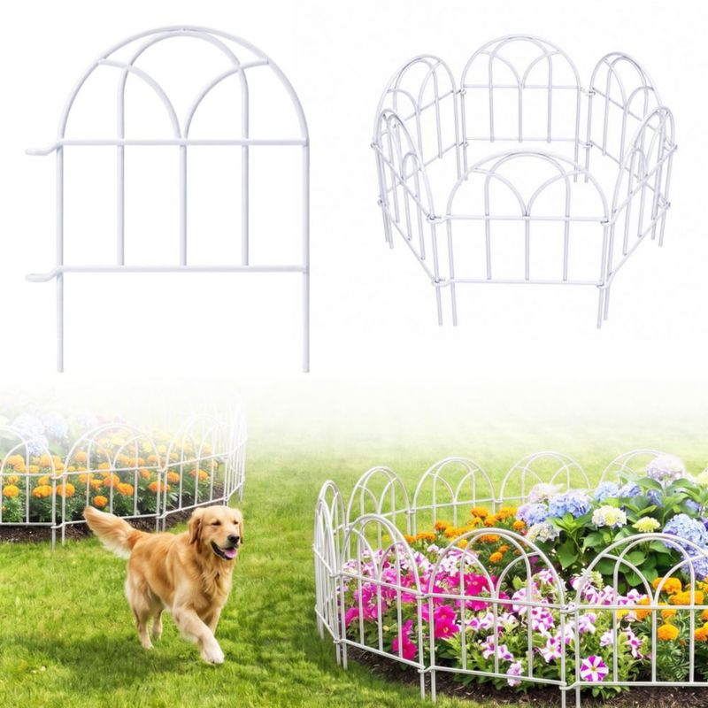 Cerca de jardín ArdeFentium 91 cm × 43 cm paquete de 30 color blanco