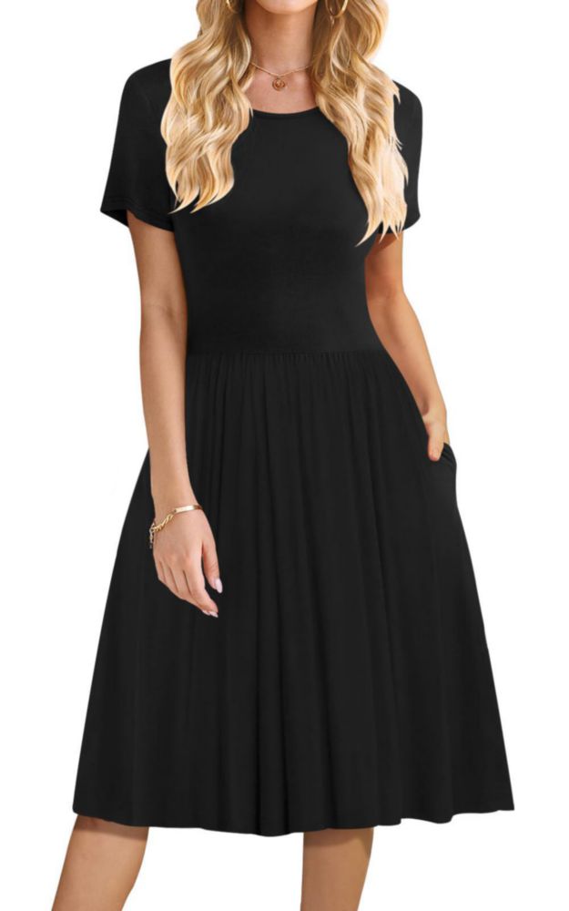Vestido DB MOON 2XL Negro Casual de Cintura Imperial