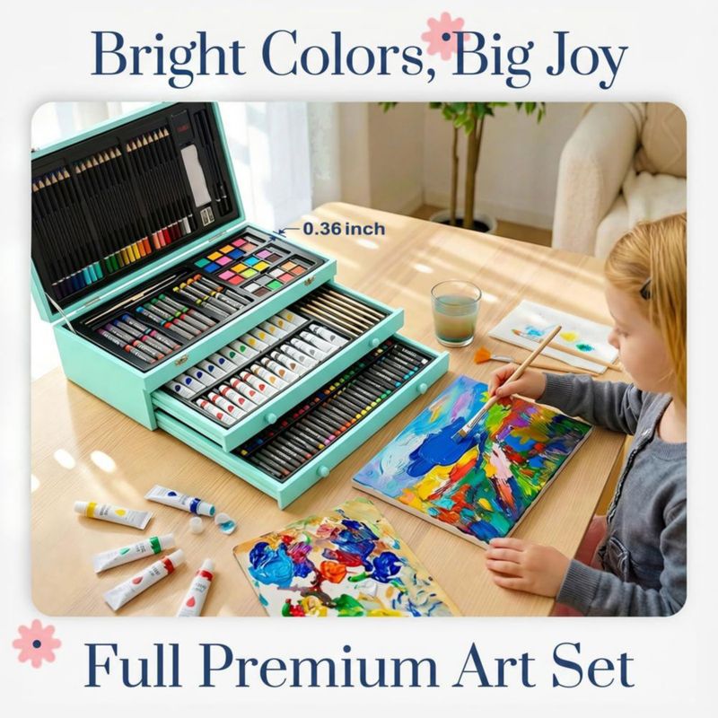 Set de Arte TMOL 194 Piezas - Kit de Pintura Deluxe con Caja de Madera
