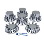 Conjunto plano de tapacubos jiaru cromado y cubiertas para tuercas de 33 mm