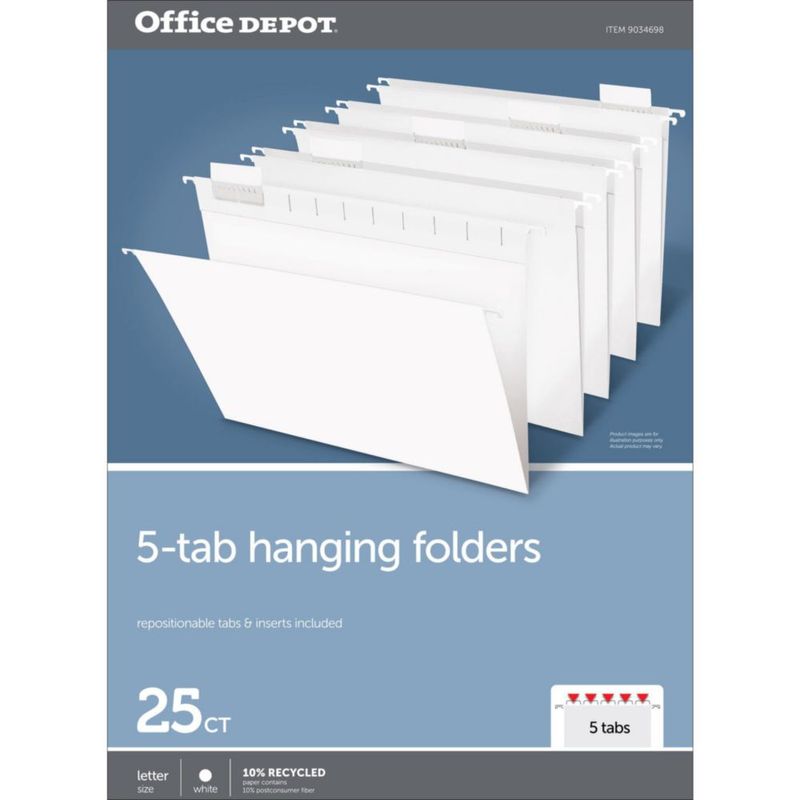 Carpeta de archivo Office Depot tamaño carta blanco 25 unidades