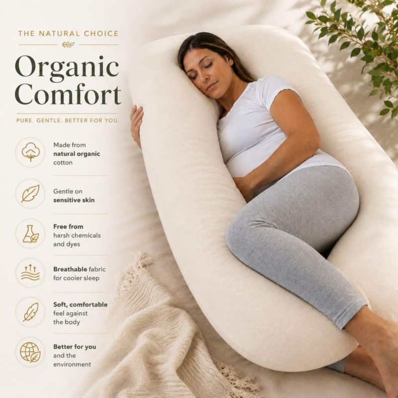Almohada para Embarazadas Maternidream de Algodón Orgánico en Forma de U