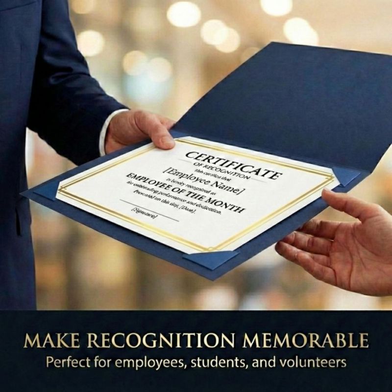Certificados PaperDirect 21x28 cm 50 hojas con borde interior de foil dorado