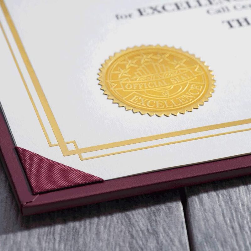 Certificados PaperDirect 21x28 cm 50 hojas con borde interior de foil dorado