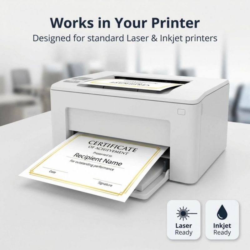 Certificados PaperDirect 21x28 cm 50 hojas con borde interior de foil dorado