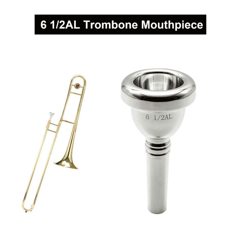 Boquilla de trombón Missmore 6 1/2AL plateada en plata