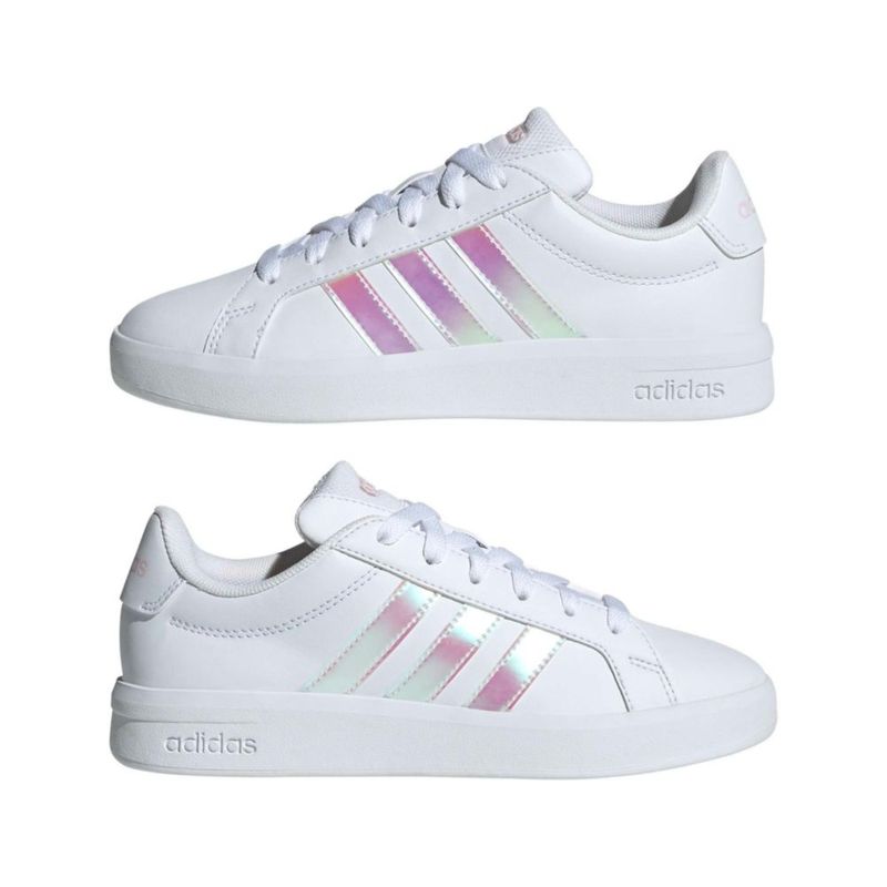 Zapatillas adidas Grand Court 3.0 J blanco/iridiscente/rosa 5.5
