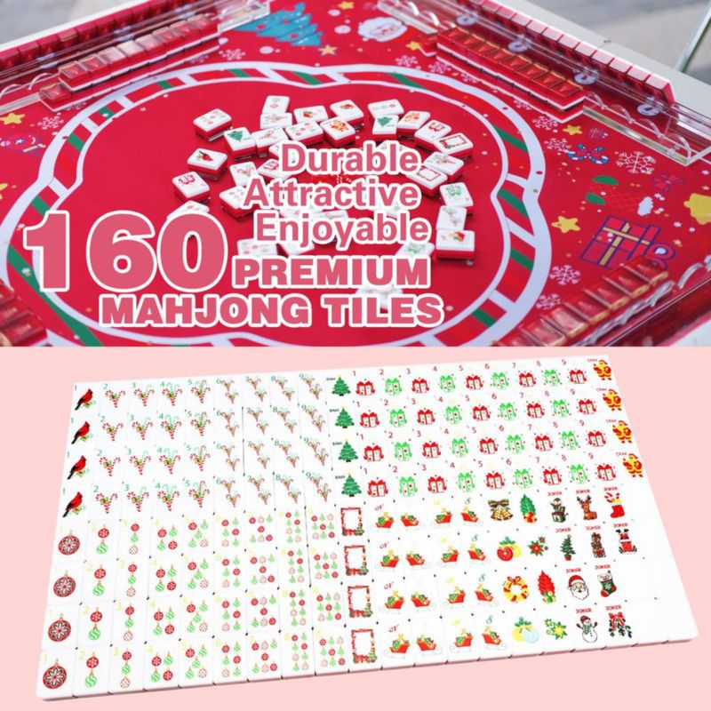 Set de Mahjong MAJONIX Tema Navideño 160 fichas + bolsas