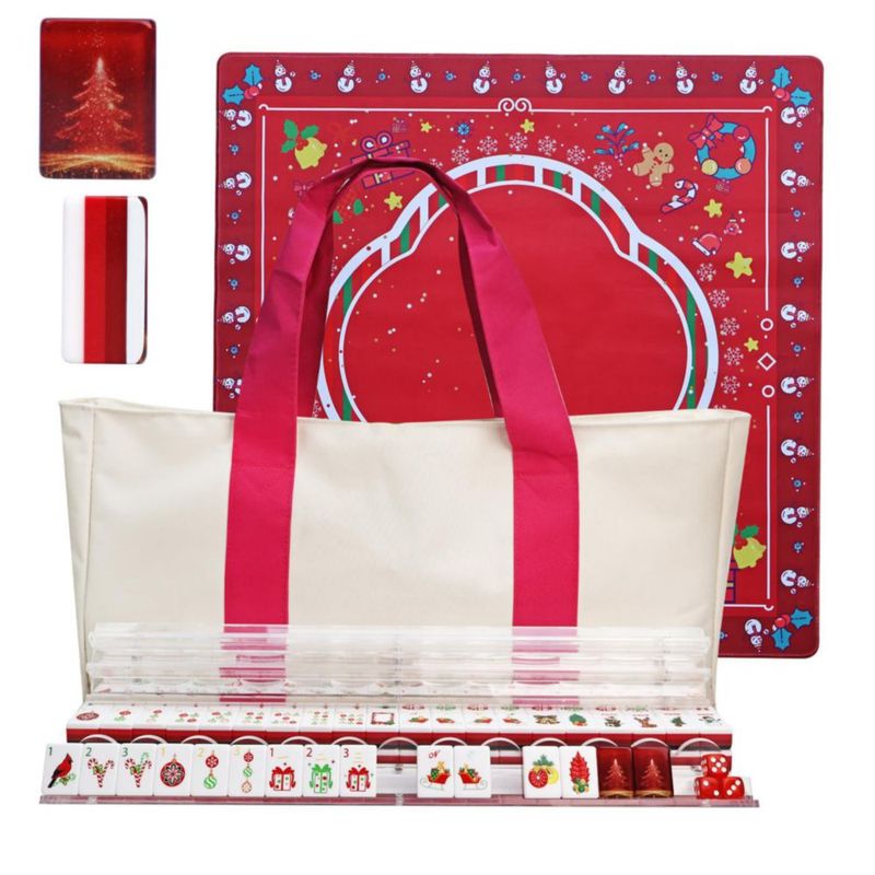 Set de Mahjong MAJONIX Tema Navideño 160 fichas + bolsas