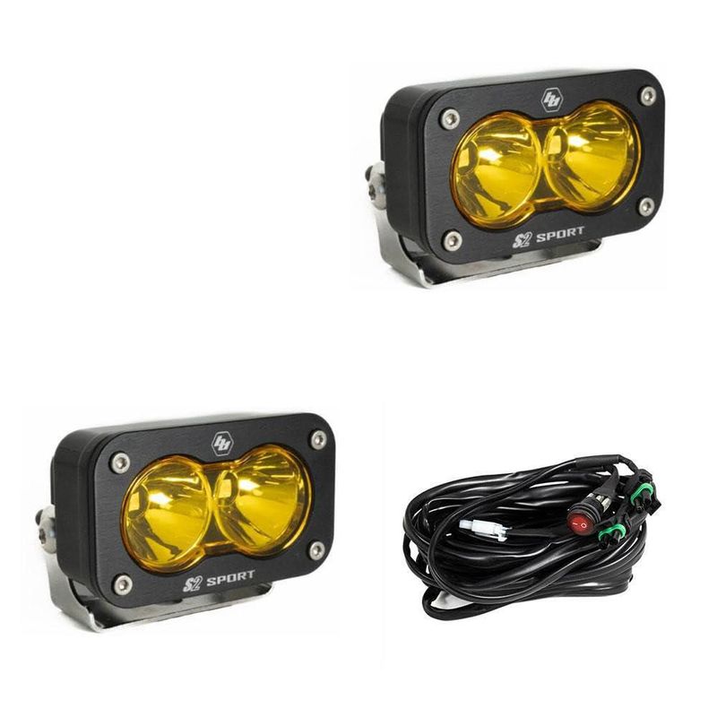 Cápsula de luz LED Baja Designs S2 Sport negra – 2 unidades lentes ámbar