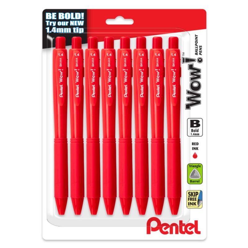 Bolígrafo Pentel 1.4 mm Tinta Roja - Pack de 8