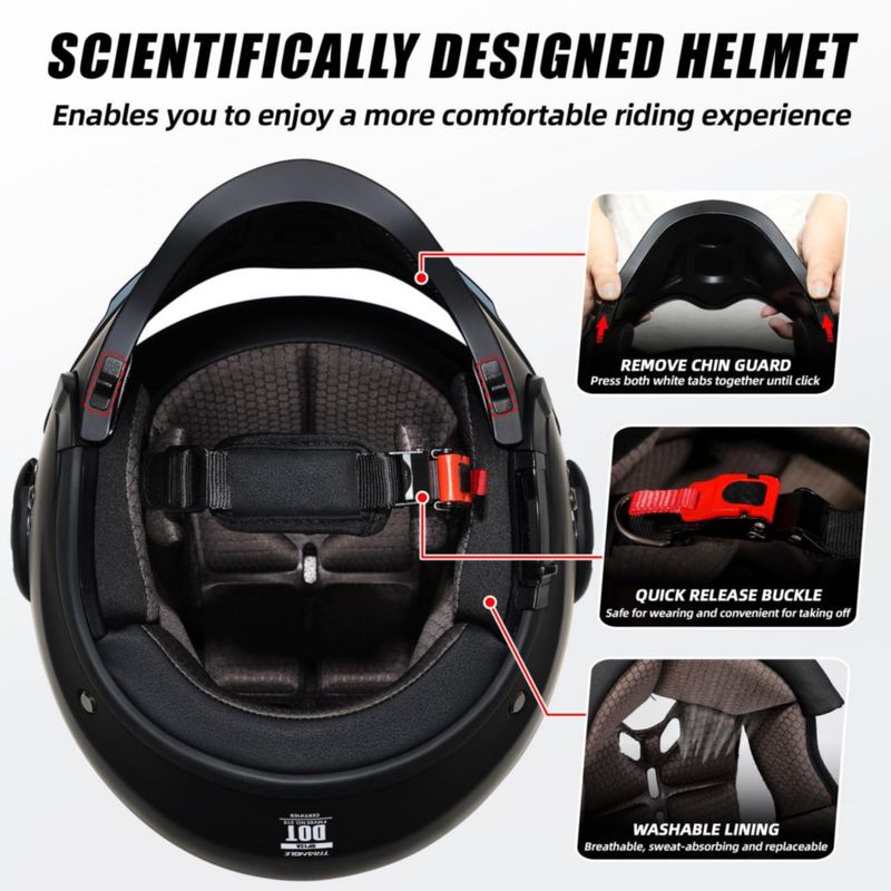 Casco TRIANGLE Integral Aprobado DOT para Hombre y Mujer