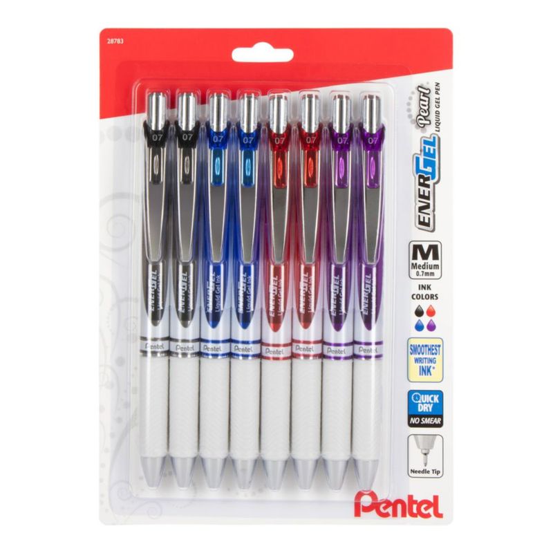 Bolígrafo de gel Pentel EnerGel 07 mm surtido 8 piezas