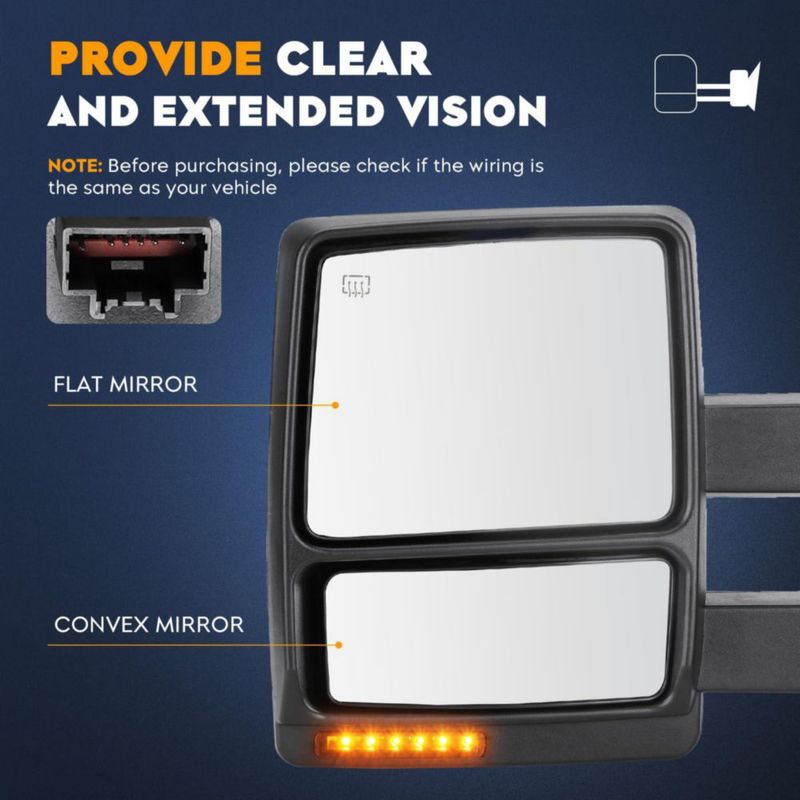 Espejos de remolque Aeagle para Ford F-150 2007‑2014 calefactados y con señal de giro