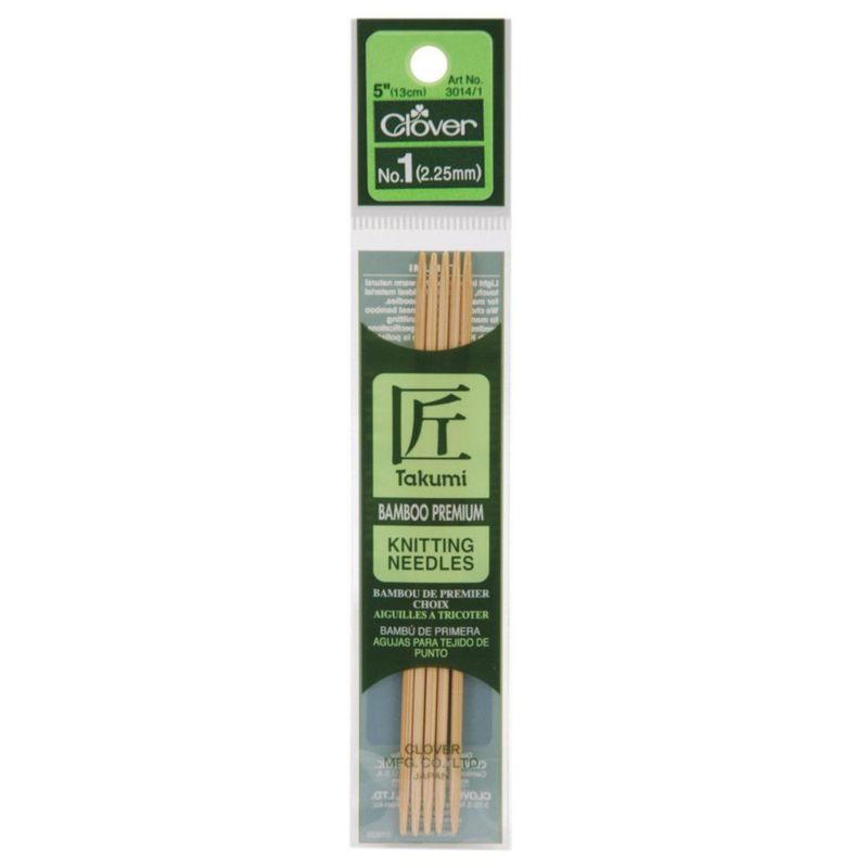 Agujas de Tejer Clover 13 cm Talla 1 (Pack de 5)