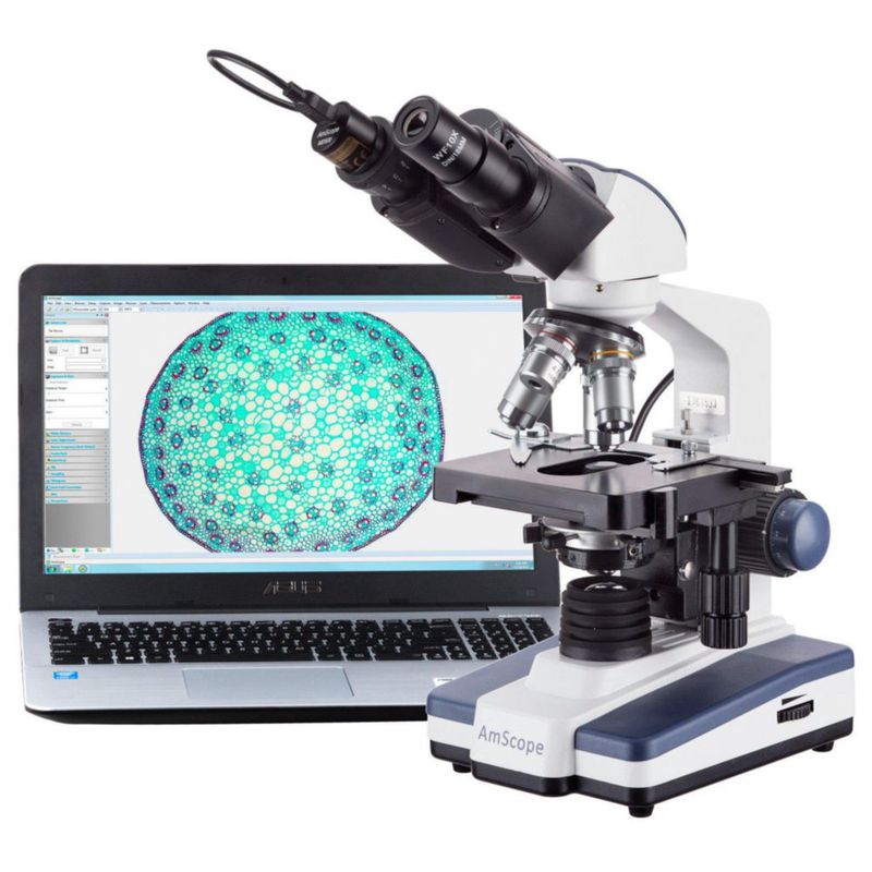 Microscopio AmScope 40X-2000X LED con captura USB