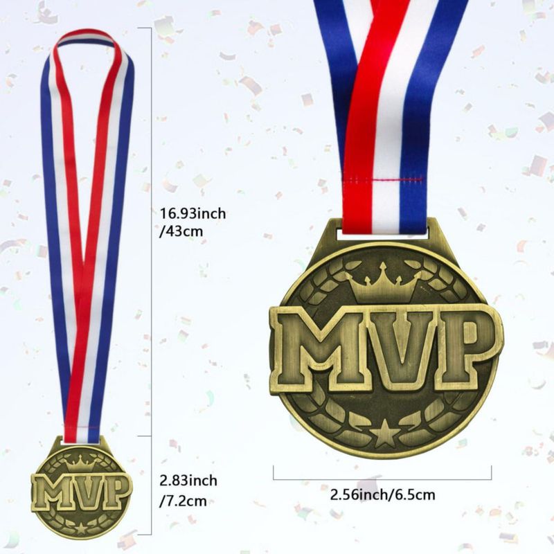 Medallas MVP YUJUE 3 unidades 76 cm Oro Deportivo