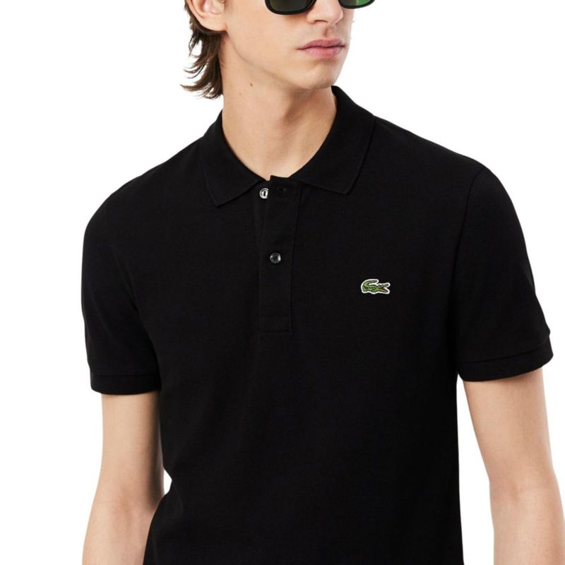 Polo Lacoste L.12.12 Piqué Corte Entallado Negro Talla M