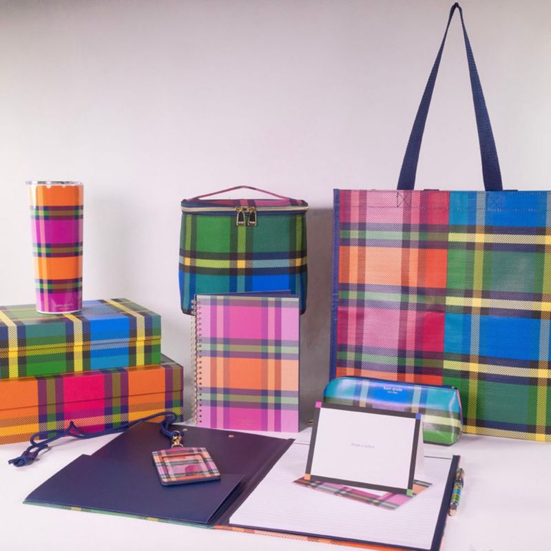 Estuche para lápices y bolígrafos Kate Spade New York 22 cm Grand Plaid