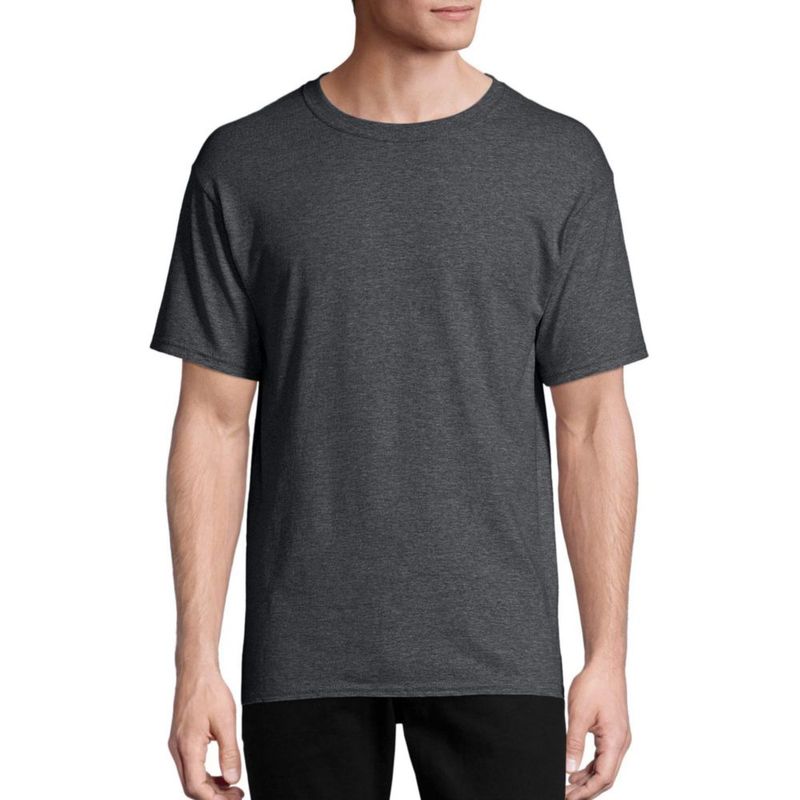 Camiseta Hanes Essentials 4 unidades talla mediana gris carbón