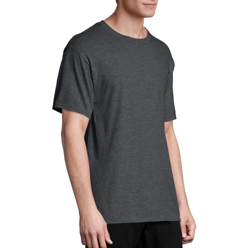 Camiseta Hanes Essentials 4 unidades talla mediana gris carbón