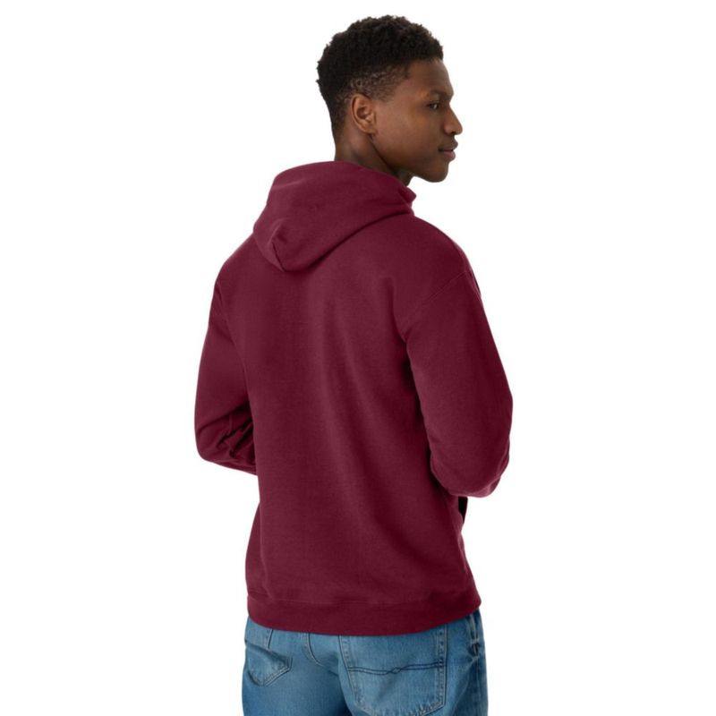 Sudadera con capucha Hanes EcoSmart de forro polar talla pequeña color granate