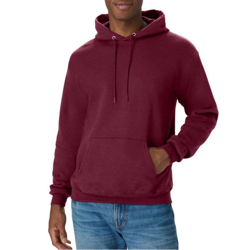 Sudadera con capucha Hanes EcoSmart de forro polar talla pequeña color granate