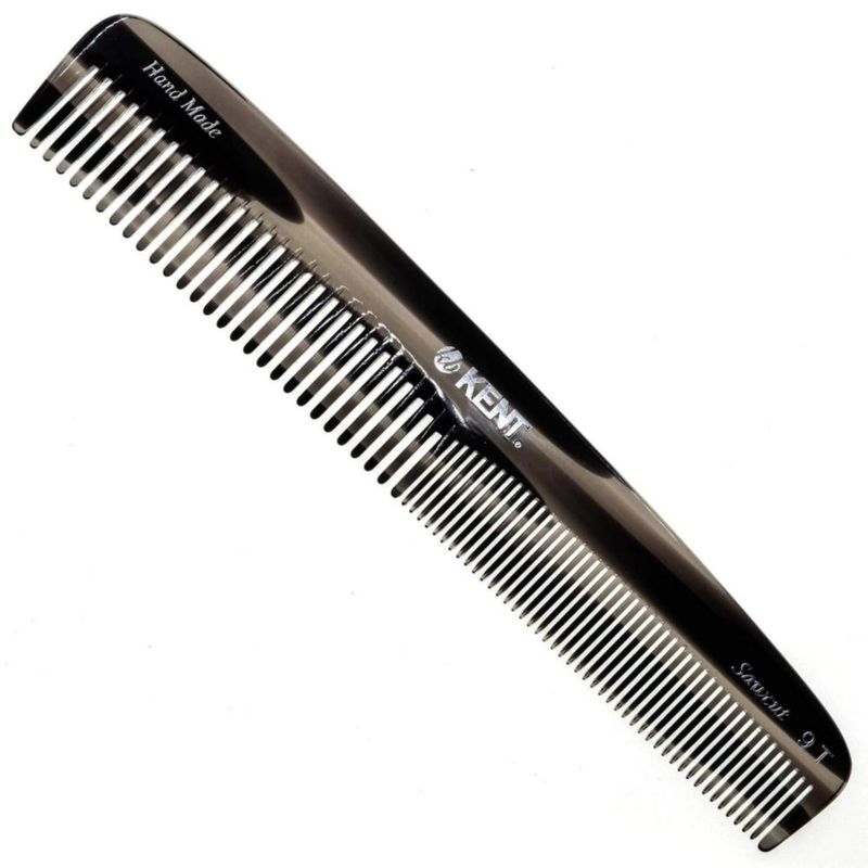 Peine KENT 19 cm Dientes Finos y Anchos Negro Grafito