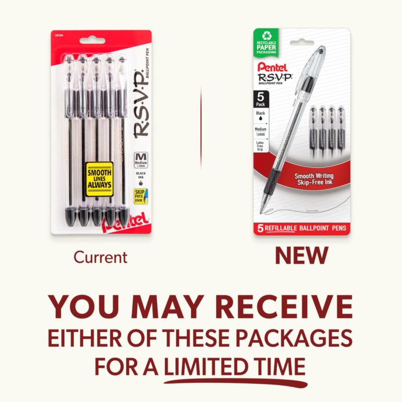 Bolígrafo Pentel 1.0 mm negro - Pack de 5