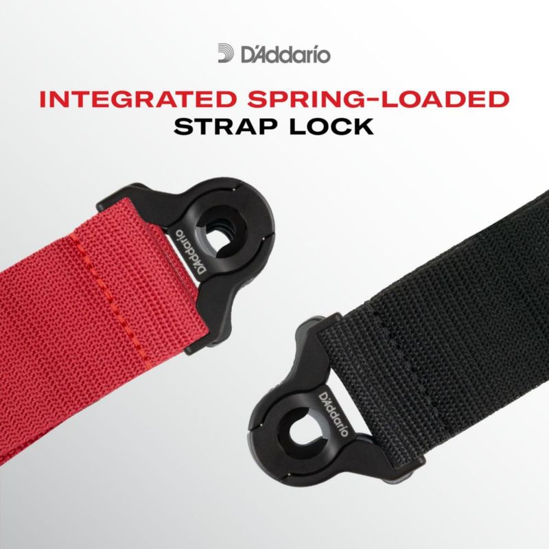 Correa para guitarra D'Addario de cuero marrón 76 cm con bloqueo automático