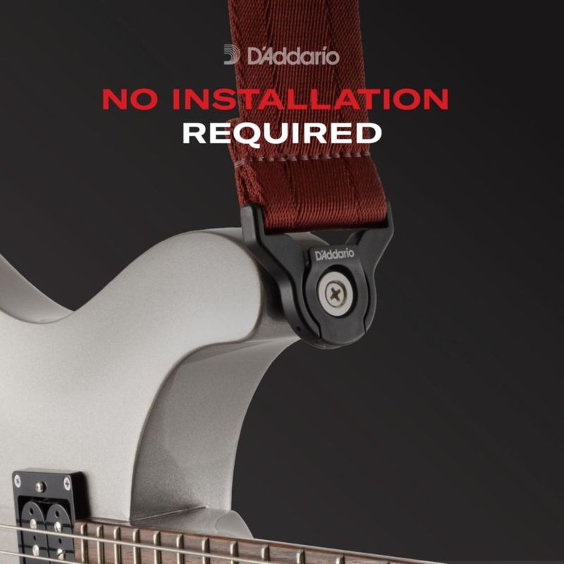 Correa para guitarra D'Addario de cuero marrón 76 cm con bloqueo automático