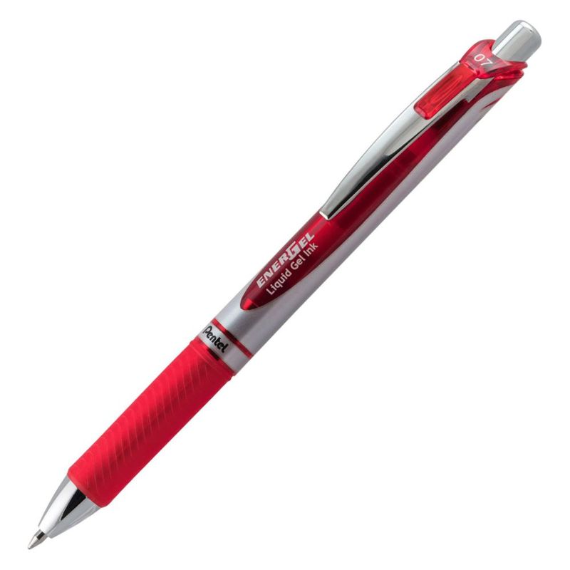 Bolígrafo de Gel Pentel EnerGel RTX 07 mm Rojo Pack de 2