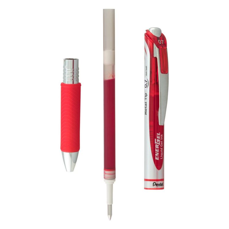 Bolígrafo de Gel Pentel EnerGel RTX 07 mm Rojo Pack de 2