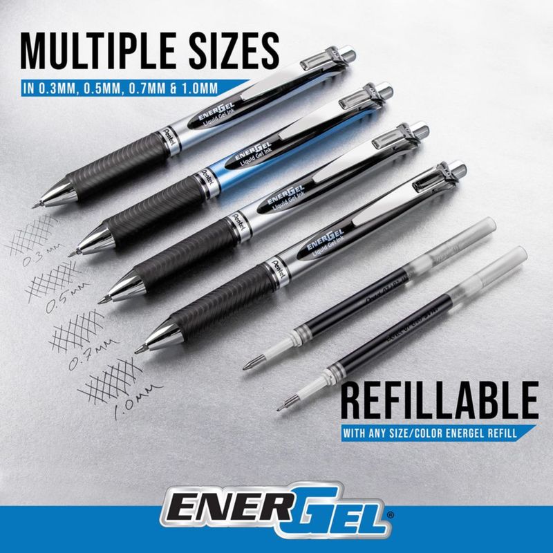 Bolígrafos de gel Pentel EnerGel RTX 0.7 mm Verde Bosque (4 unidades)