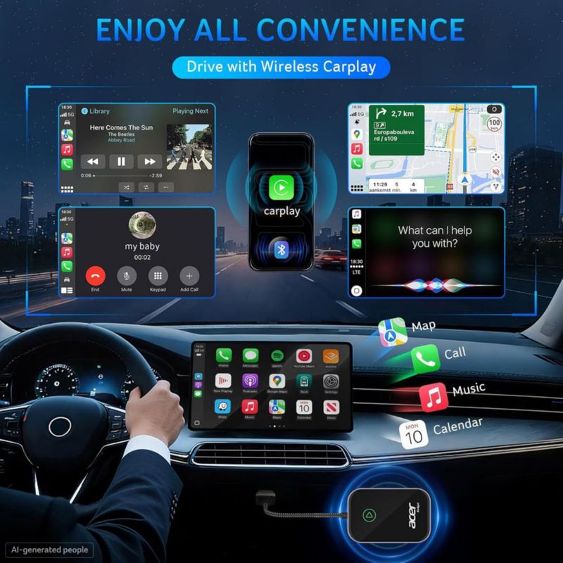 Adaptador inalámbrico Acer CarPlay para iPhone