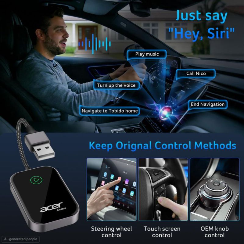 Adaptador inalámbrico Acer CarPlay para iPhone