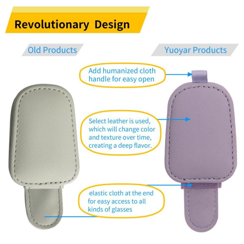 Soporte Magnético de Cuero para Gafas de Sol Yuoyar – Pack de 2 en Púrpura