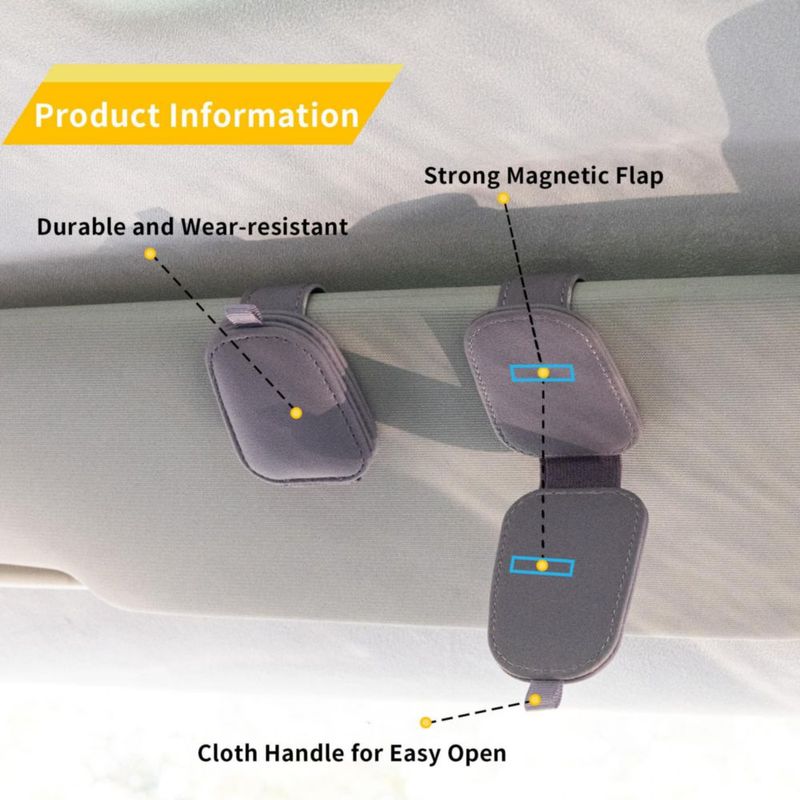 Soporte Magnético de Cuero para Gafas de Sol Yuoyar – Pack de 2 en Púrpura