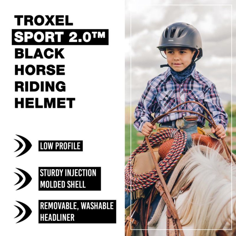 Casco de equitación Troxel Sport 2.0 Grande Negro