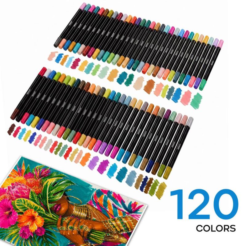 Marcadores de Pintura Acrílica de Doble Punta DENKSY 120 colores